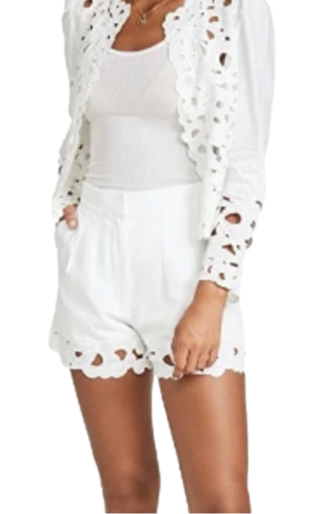 NWT Rebecca Taylor Designer La Vie White Eyelit Shorts - Nordstrom - size 28/6 - Picture 14 of 14